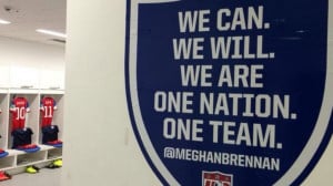 PHOTO: An inspirational quote in the US mens soccer team locker room.