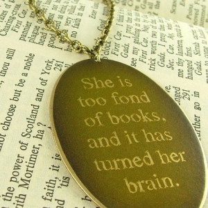 Louisa May Alcott Literary Quote Brass Necklace by JezebelCharms ...