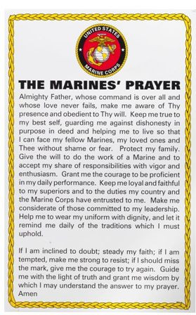 marines prayer | the marines prayer poster item m mp13 marines prayer ...