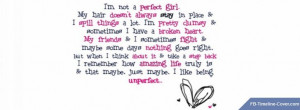 Click to Download Girly Quote Unperfect Facebook Timeline Cover