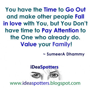 Make Time For Family Quotes Value your family