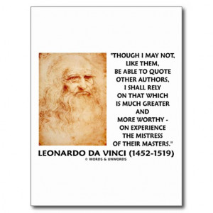 da Vinci Experience Mistress Of Masters Quote Postcard