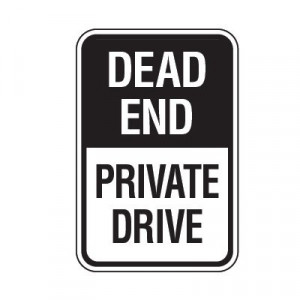 ... Security Signs > Reflective Parking Lot Signs - Dead End Private Drive