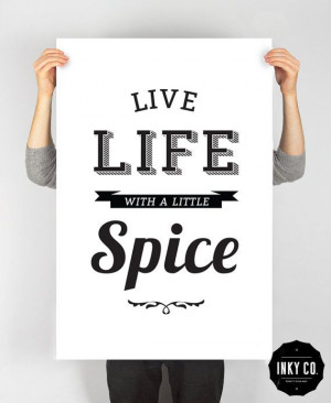 Kitchen quote, Printable File, Vintage Retro Poster - Live life with a ...