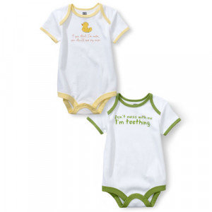 Faded Glory - Set of 2 Creepers With Funny Sayings - Newborn