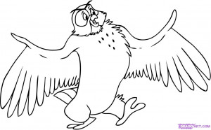 how to draw owl from winnie the pooh step 6