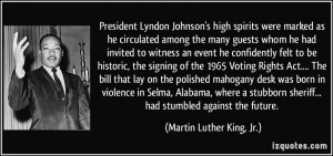 President Lyndon Johnson's high spirits were marked as he circulated ...