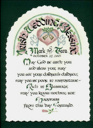 irish wedding blessing personalized old irish blessing