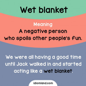 wet blanket: Idioms English, Learnenglish Englishidiom, English Idioms ...