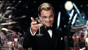 Leonardo DiCaprio toast as Jay Gatsby