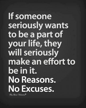 No reasons. No excuses.