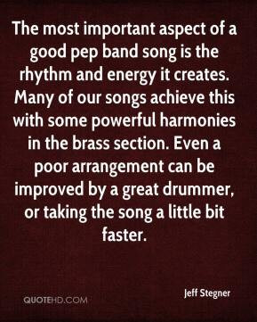 the most important aspect of a good pep band song is the rhythm and ...