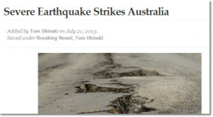 ... continues with a report of a severe earthquake centred in Seddon