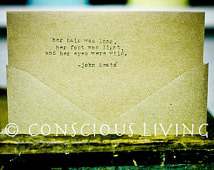 Classic John Keats Quote Typed on R ecycled Cardstock Using Vintage ...