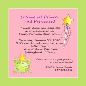 princess birthday party invitation wording ideas