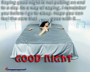 Saying Good Night Is Not Putting an End to a day ~ Good Night Quote
