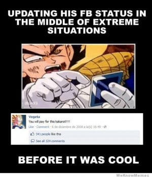 Hipster Vegeta – Updating his FB status in extreme situations before ...