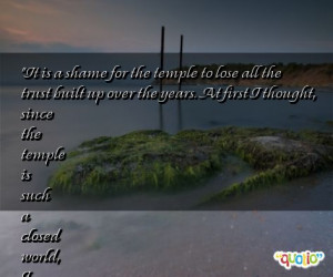 It is a shame for the temple