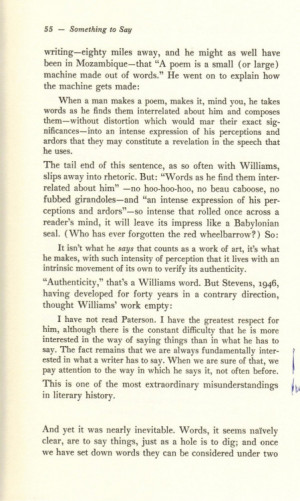 part of a quote from poet Wallace Stevens on his contemporary William ...
