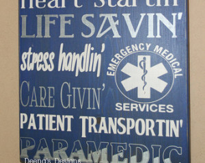 Art, EMS Decor, Distressed Wall Decor, Custom Wood Sign, Paramedic/EMS ...