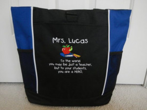 ... .etsy.com/listing/129535129/tote-bag-personalized-teacher-hero-quote