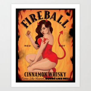 Fireball Whiskey Art Print by shelbyanne - $14.56