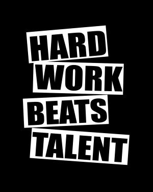 Hard work beats talent (Black) - Thumbnail 1