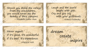 Women's Quotes Digital Rectangles on 8.5x11 Sheet (20 Different Quotes ...