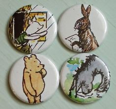 Winnie the Pooh Upcycled Magnets 4 by recyclemoe on Etsy More
