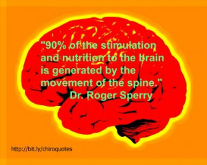 ... brain is generated by the movement of the spine.” Dr Roger Sperry