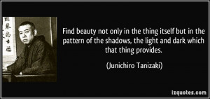 beauty not only in the thing itself but in the pattern of the shadows ...