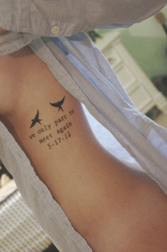 See more Flying bird and we only part to meet again quote tattoos on ...