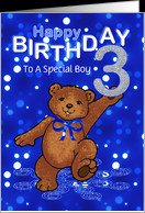 3rd Birthday Dancing Teddy Bear for Boy, Custom Text card - Product ...