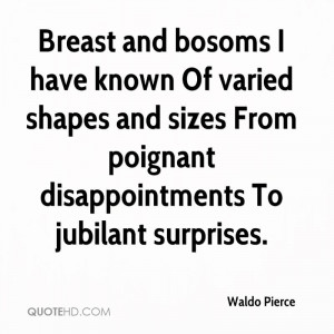 Breast and bosoms I have known Of varied shapes and sizes From ...