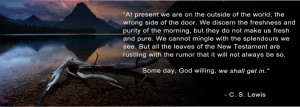 Some day, God willing, we shall get in. – C. S. Lewis