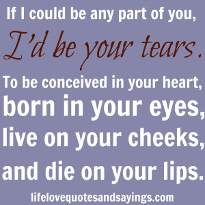 ... in your eyes, live on your cheeks, and die on your lips.” ~ Unknown