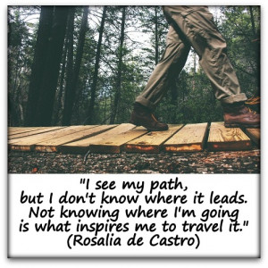 see my path, but I don't know where it leads. Not knowing where I'm ...