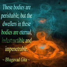 ... bodies are eternal, indestructible and impenetrable. ~ Bhagavad Gita