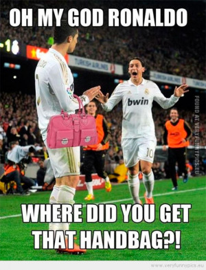 Funny Picture - Oh my god ronaldo where did you get that handbag