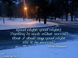 Good night. Quote by Shakespeare
