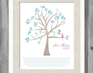 BABY DEDICATION Gift Christening Ba ptism Personalized Wall Art Print ...