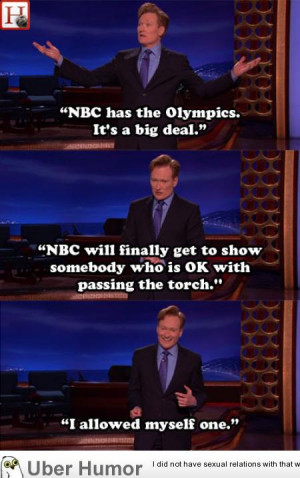 Conan allowed himself one joke on Jay Leno's last night