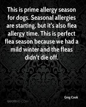 This is prime allergy season for dogs. Seasonal allergies are starting ...