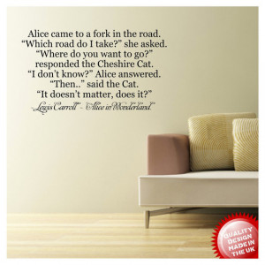 Alice in Wonderland - Cheshire Cat Quote vinyl wall decal