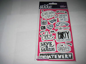 ... -Stickers-Sticko-Teen-Chat-Sayings-Whatever-Live-Learn-Black-More