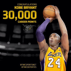 Kobe Bryant 30,000 Points Milestone