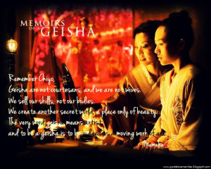 We do not become Geisha to pursue our own destinies.