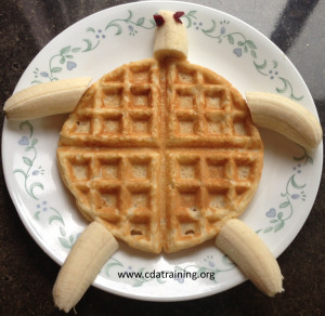 Use your favorite waffle mix to make turtle waffles. Add legs and a ...