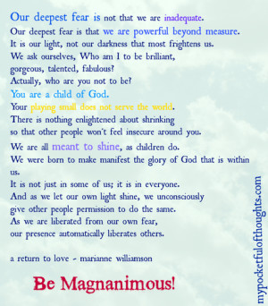 be mananimous