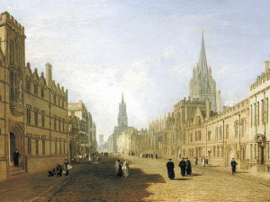 This painting by J. M. W. Turner shows the High Street with University ...